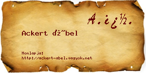 Ackert Ábel névjegykártya