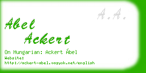 abel ackert business card