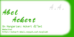 abel ackert business card